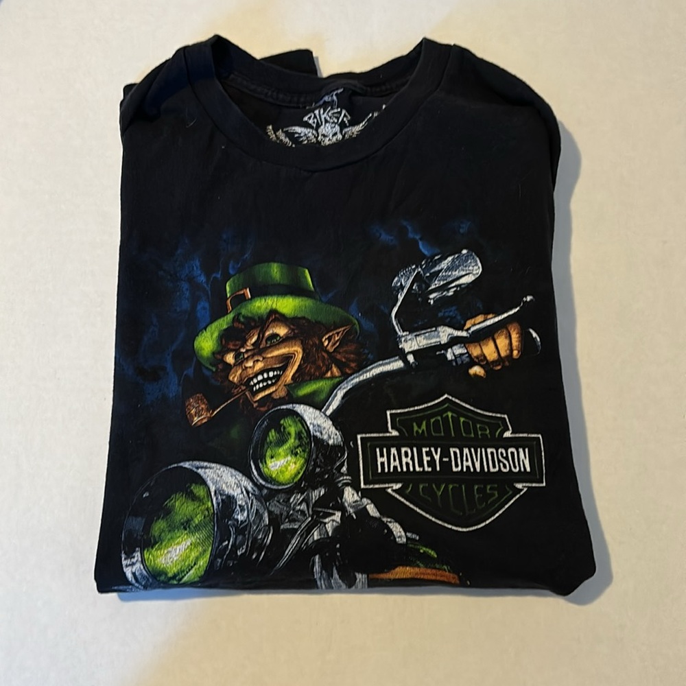 Harley Davidson Motorcycle Leprechaun St Patrick’s day Dublin Ireland t shirt